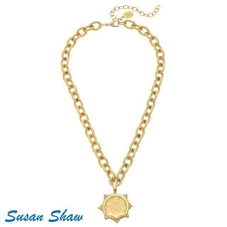 Gold Malta Coin Chain Necklace