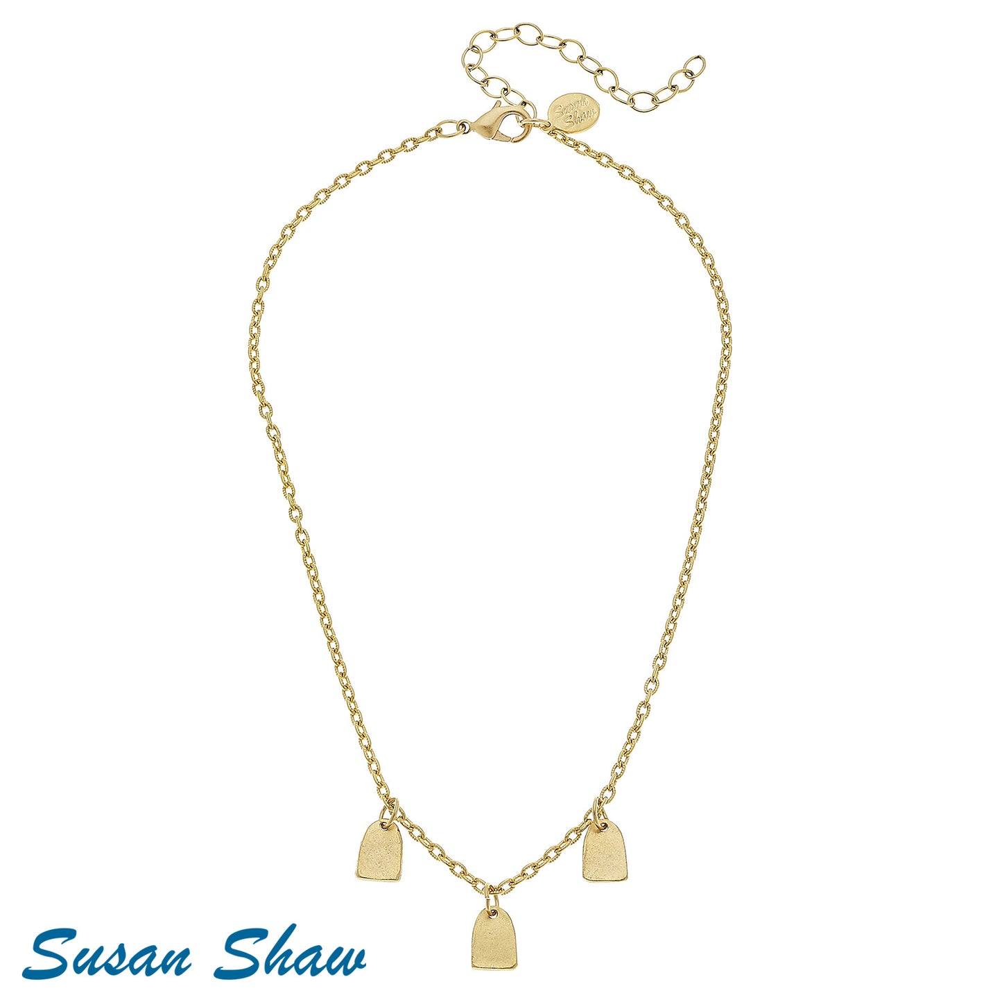 Gold Three Drops on Chain Necklace