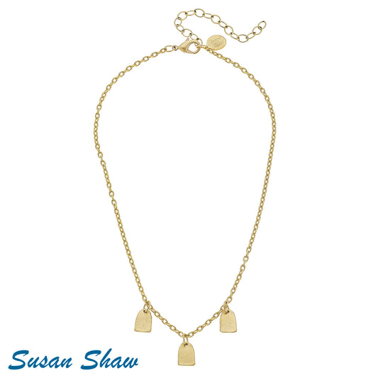 Gold Three Drops on Chain Necklace