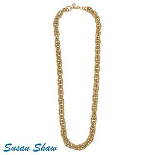 Gold Heavy Rope Chain Necklace