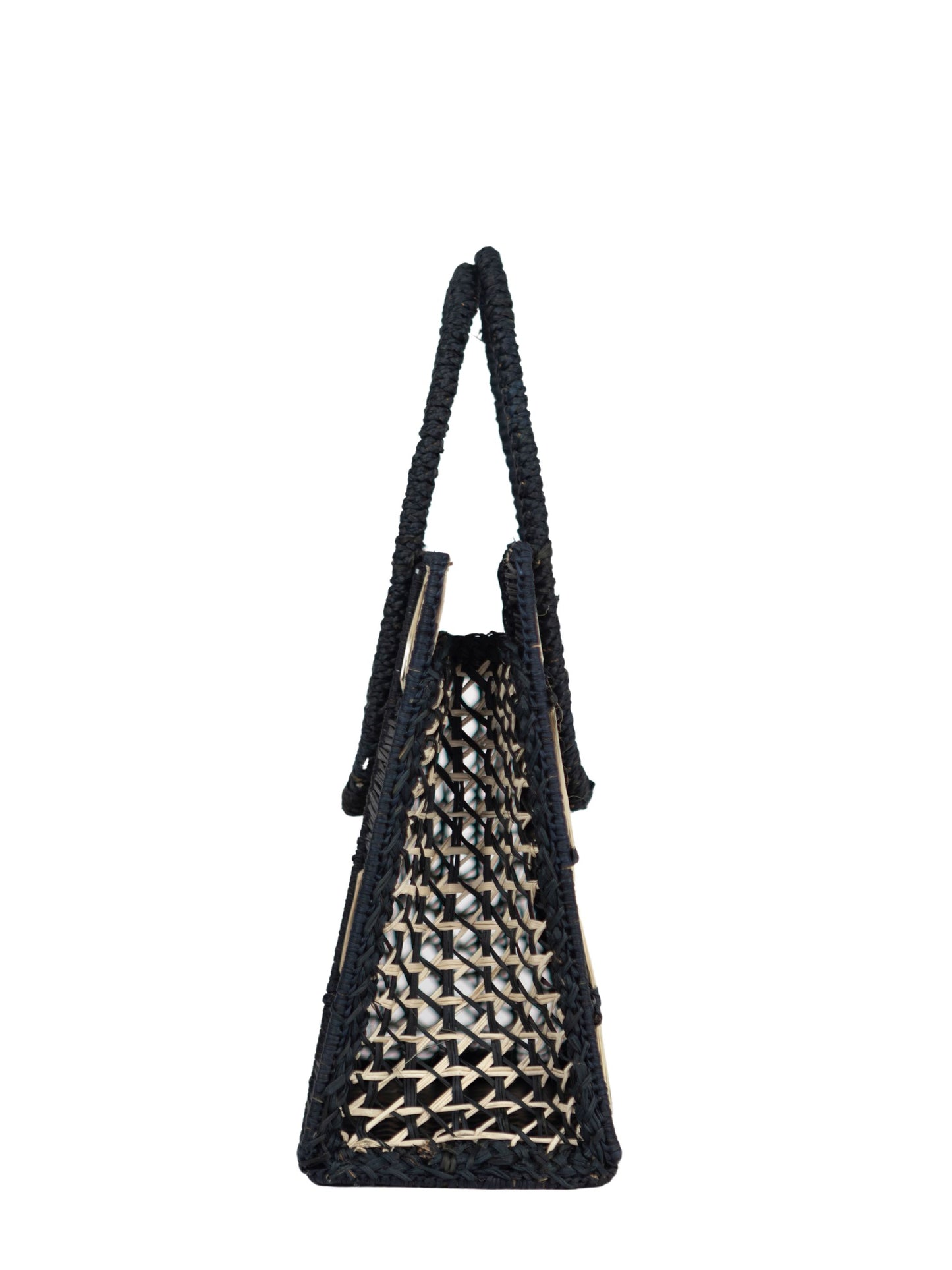 Cristina Checkerboard Straw Bag