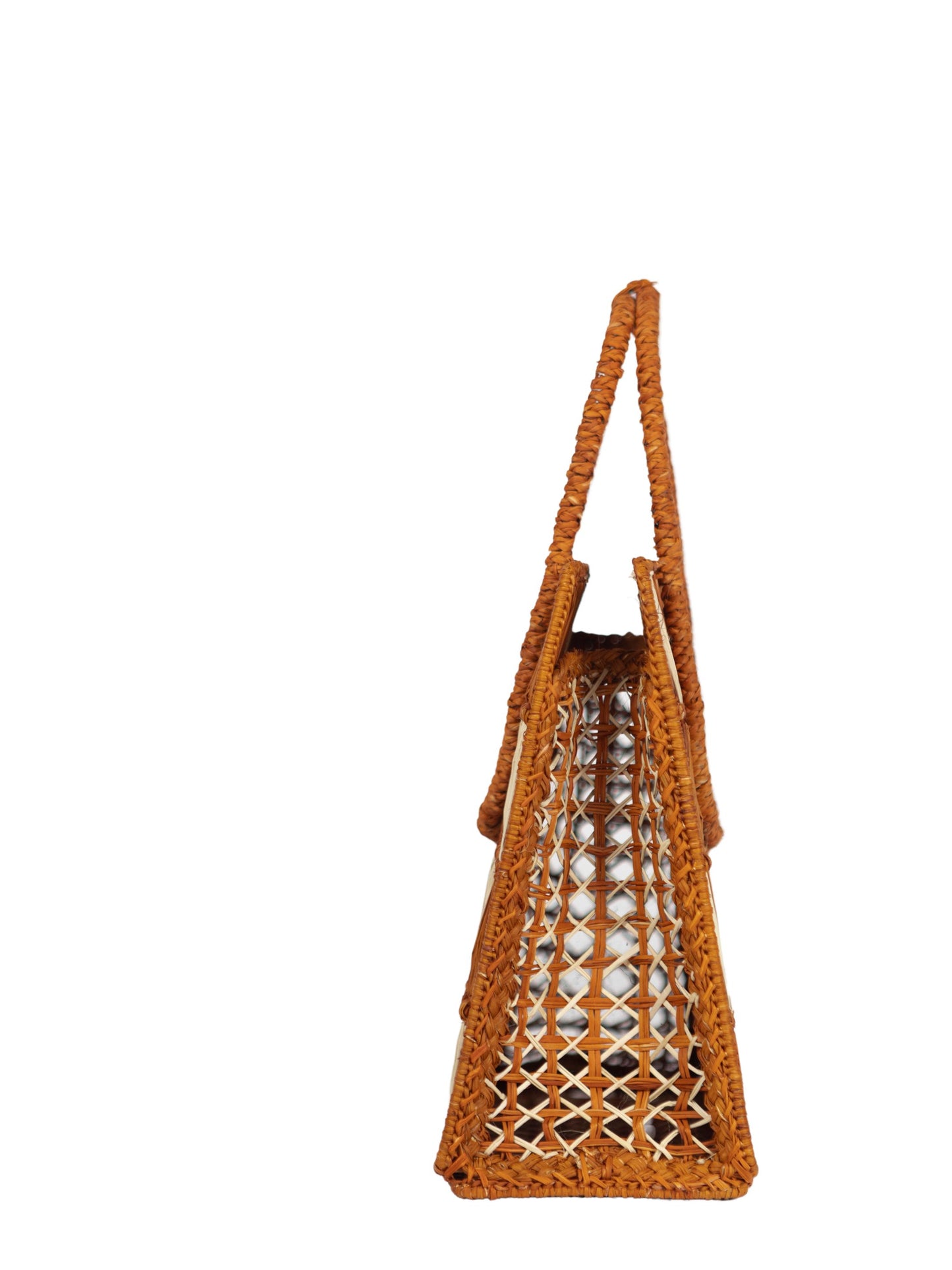 Cristina Checkerboard Straw Bag