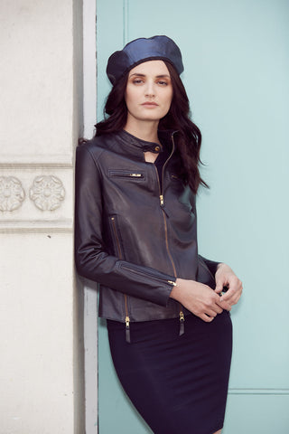 Lana Skirt Washed Black Leather