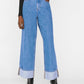 Rolled High Rise Wide Leg