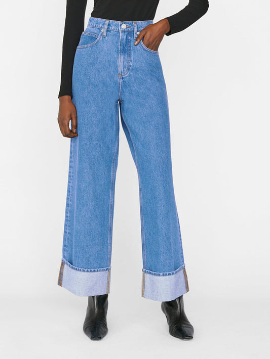 Rolled High Rise Wide Leg