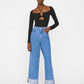Rolled High Rise Wide Leg