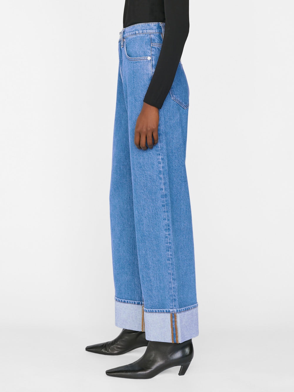 Rolled High Rise Wide Leg