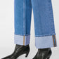 Rolled High Rise Wide Leg