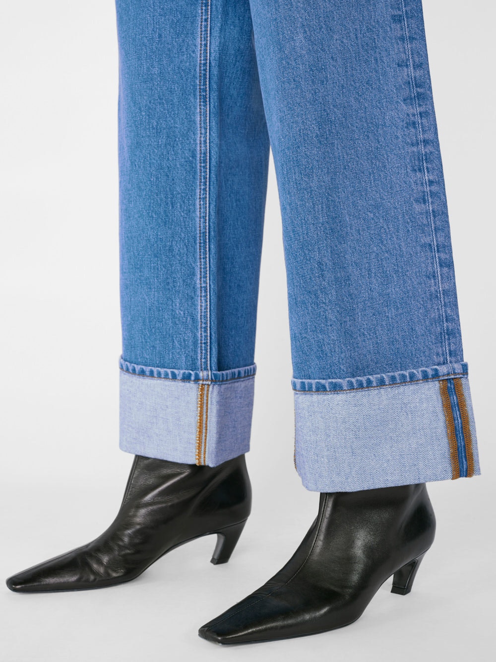 Rolled High Rise Wide Leg